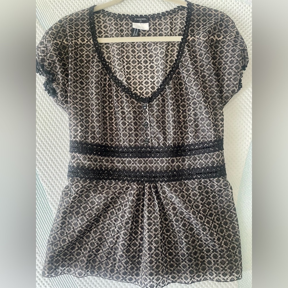 Chanel semi sheer lace top. Beautiful!